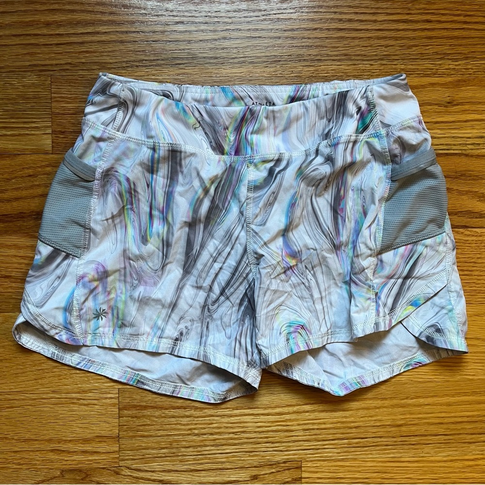 Athleta Girl white multicolored swirl shorts size XL / 14